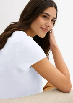 Mujer bonprix bonprix Camiseta de algodón orgánico puro (2 unidades)