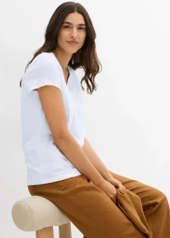 Mujer bonprix bonprix Camiseta de algodón orgánico puro (2 unidades)
