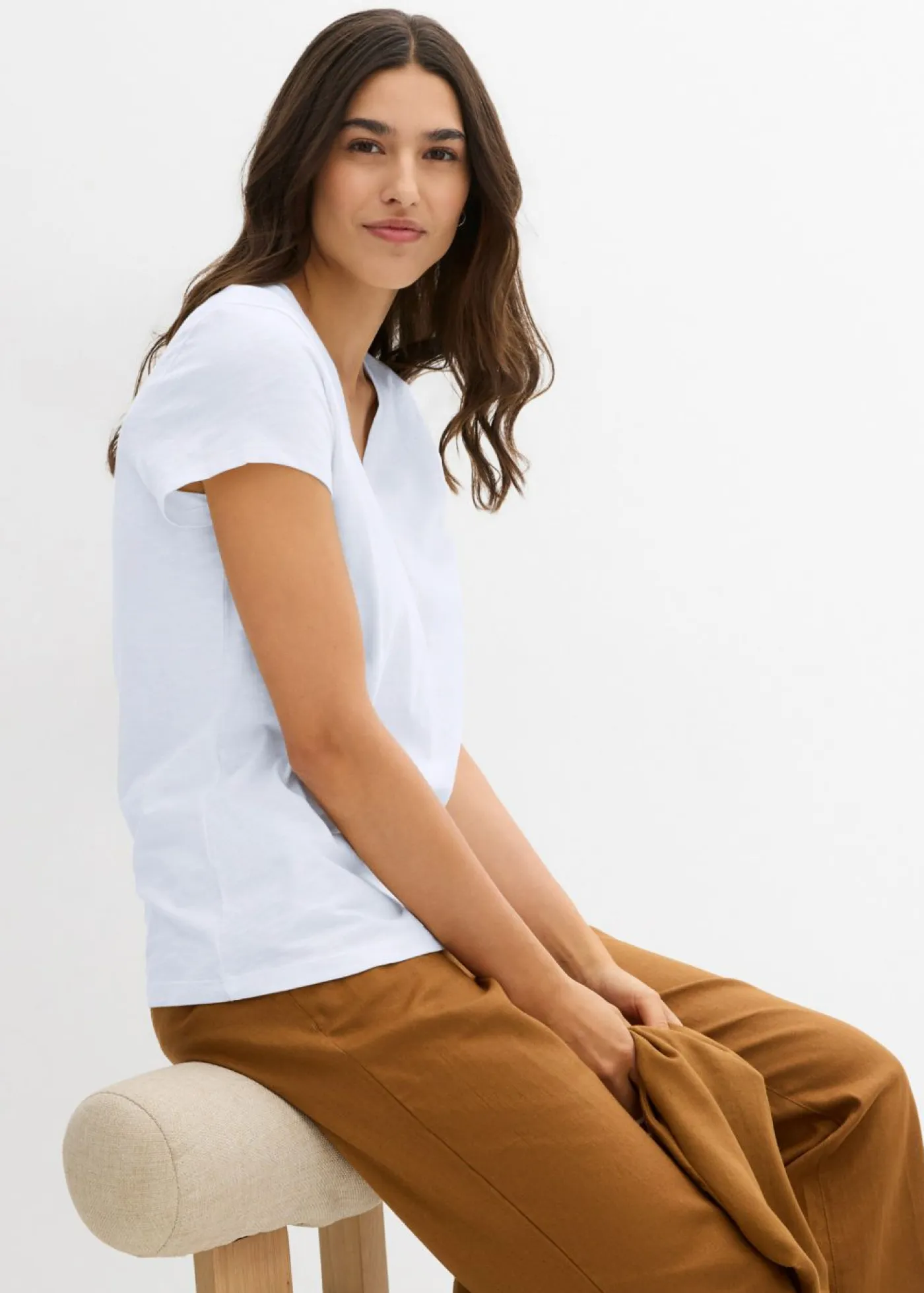 Mujer bonprix bonprix Camiseta de algodón orgánico puro (2 unidades)