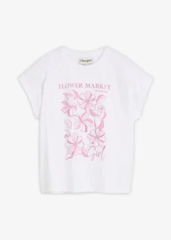 bonprix bonprix Ropa 9 A 16 Años·Camisetas Y Camisas|Ropa 9 A 16 Años·Novedades>Camiseta de algodón orgánico puro Blanco de flores