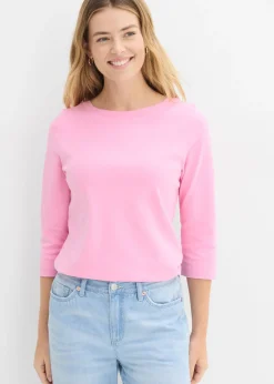 bonprix bonprix Básicos|Camisetas>Camiseta de algodón orgánico puro y pesado Rosa