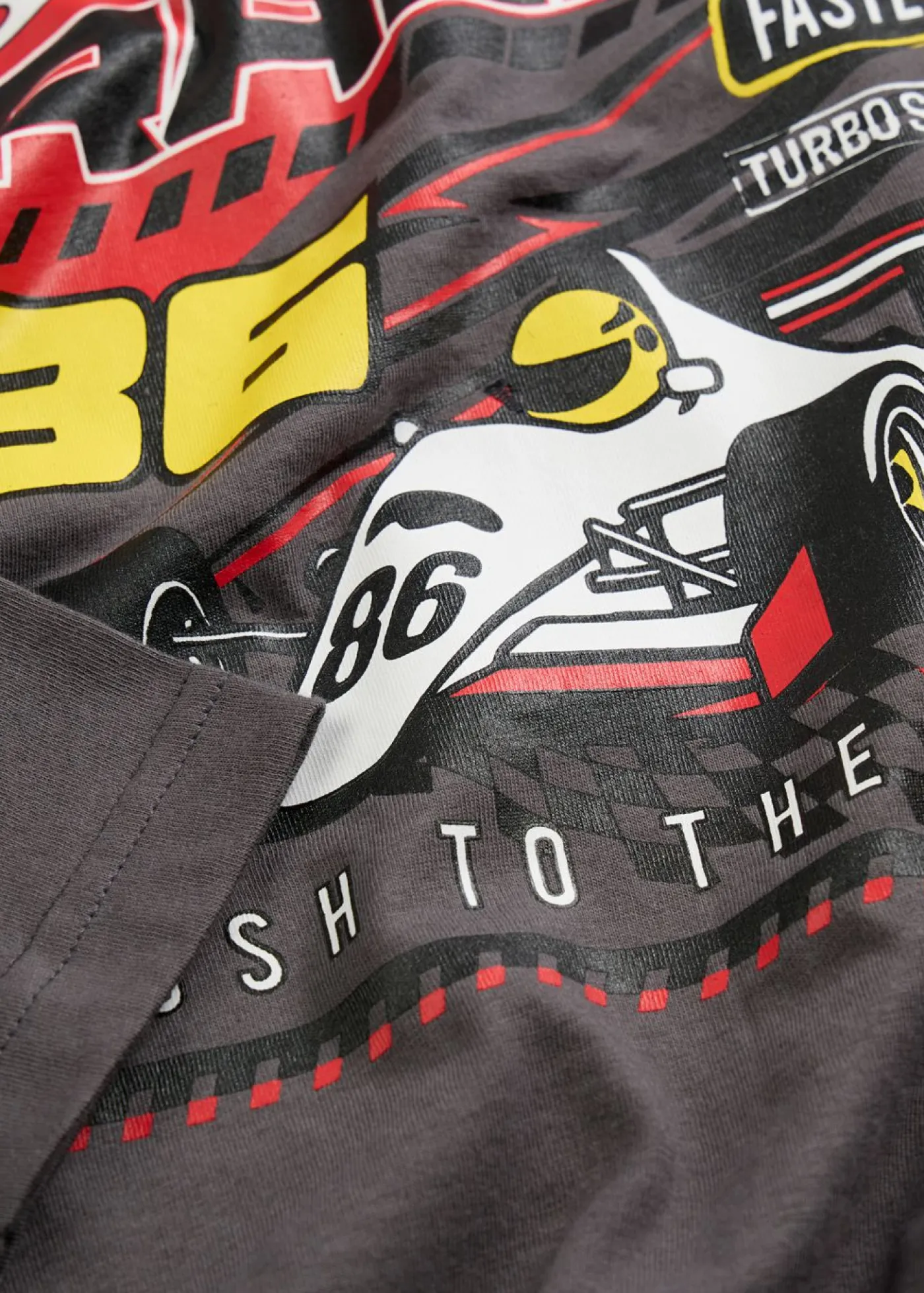 bonprix bonprix Ropa 9 A 16 Años·Camisetas>Camiseta de algodón orgánico puro con manga larga Pizarra estampado