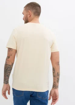 Hombre bonprix bonprix Camiseta de algodón orgánico puro con cuello henley (3 unidades)