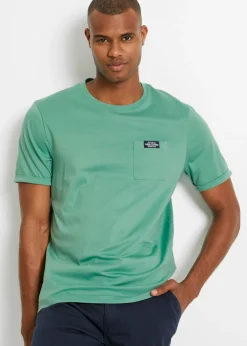 bonprix bonprix Básicos En Rebajas|Camisetas Y Polos>Camiseta de algodón orgánico puro (2 unidades) salvia+azul marino