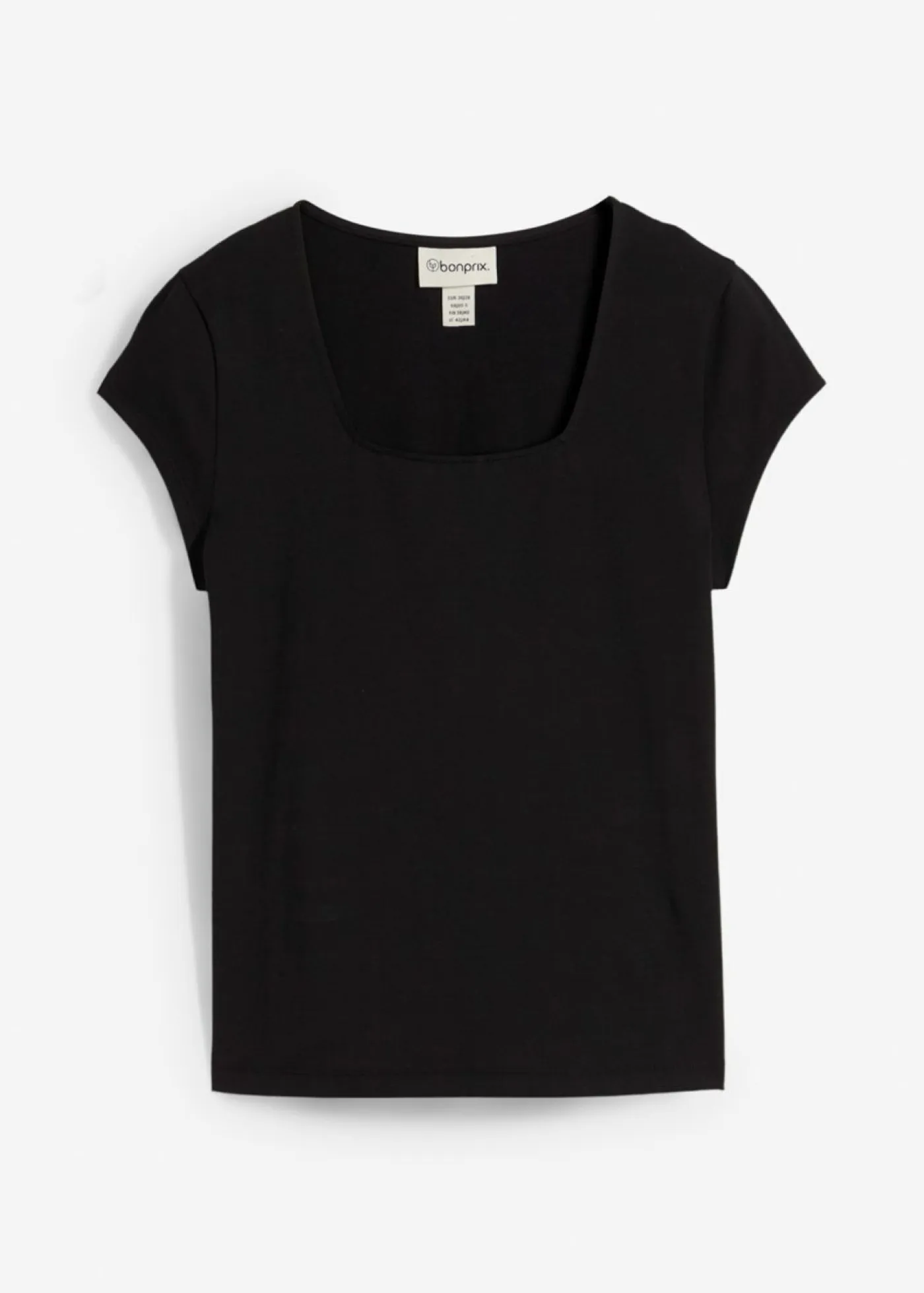 bonprix bonprix Básicos|Camisetas>Camiseta de algodón orgánico puro Negro