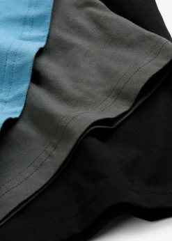 bonprix bonprix Ropa 9 A 16 Años·Camisetas|Ropa 9 A 16 Años·Packs De Ropa>Camiseta de algodón orgánico (3 unidades) Azul grisáceo + negro + antracita