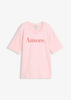 bonprix bonprix Camisetas>Camiseta de algodón orgánico puro rosa cristal-fresa