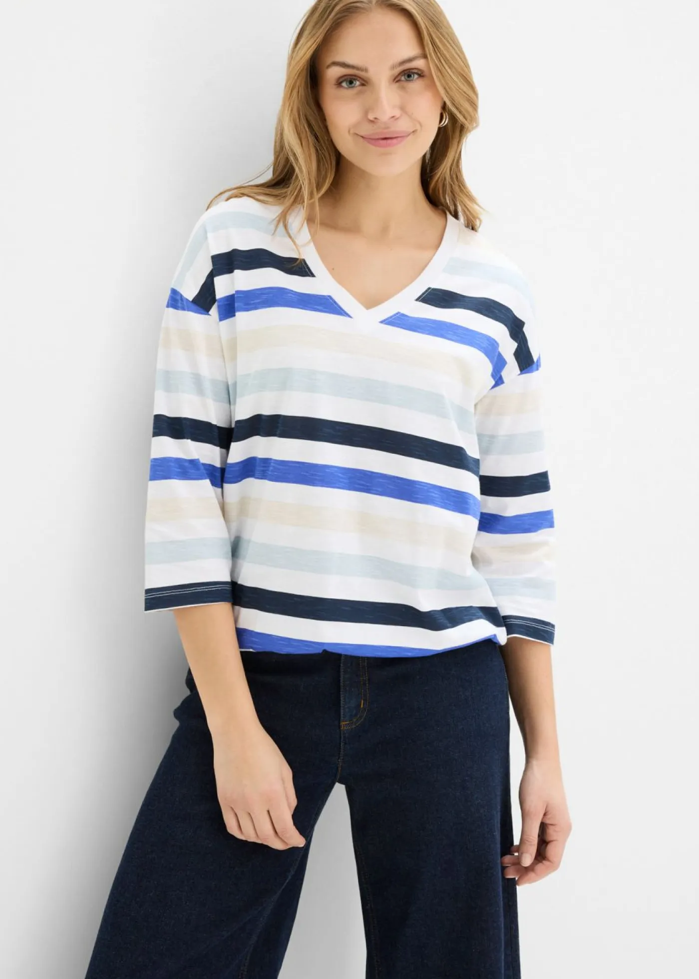 Mujer bonprix bonprix Camiseta de algodón orgánico con mangas 3/4