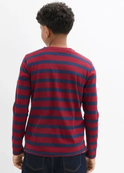 Niños bonprix bonprix Camiseta de algodón orgánico puro con cuello henley (2 unidades)