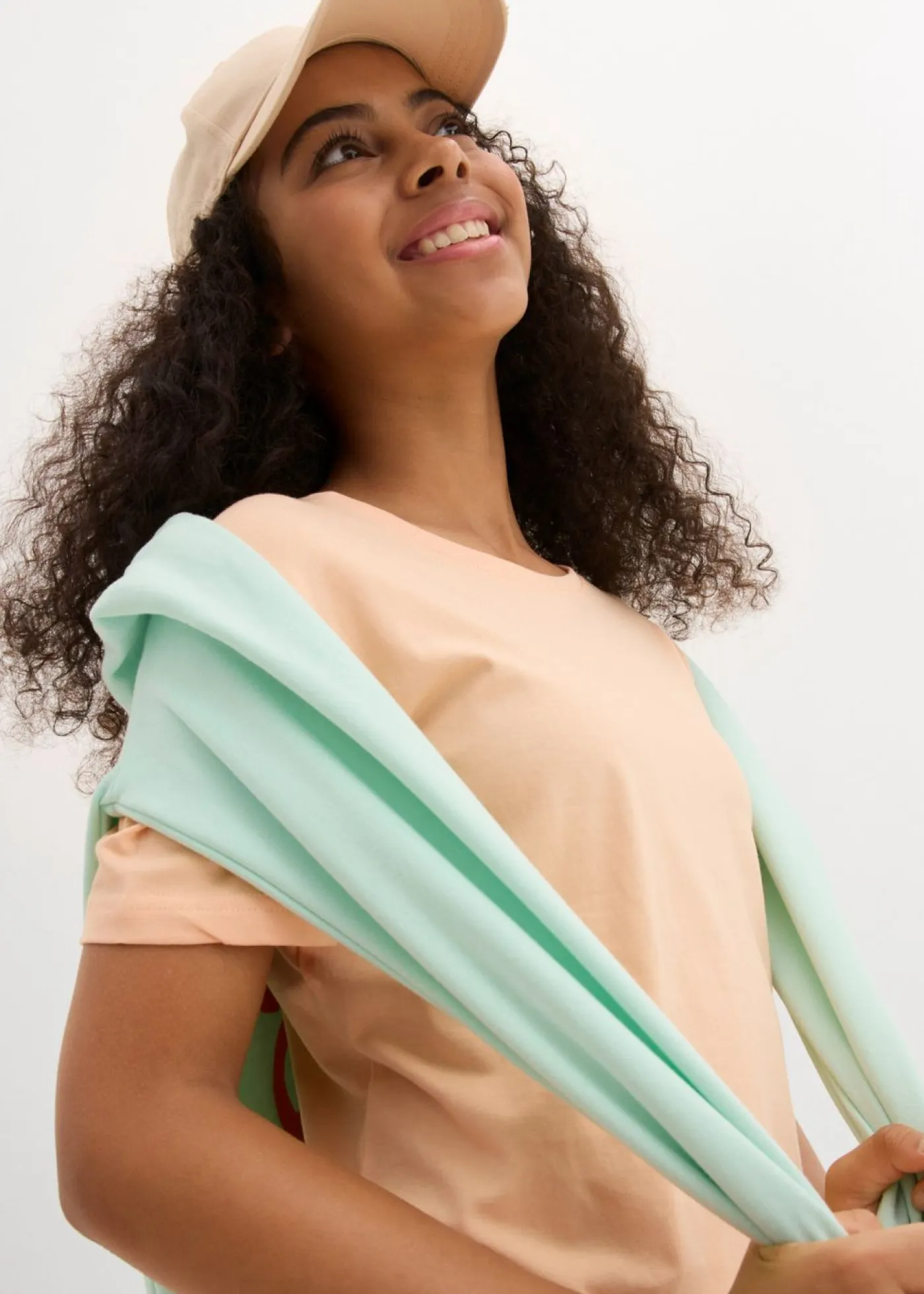 bonprix bonprix Ropa 9 A 16 Años·Camisetas Y Camisas|Ropa 9 A 16 Años·Packs De Ropa>Camiseta de algodón orgánico puro (3 unidades) azul marino+melocotón+blanco