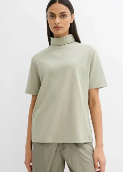 Mujer bonprix bonprix Camiseta de algodón orgánico puro con cuello alto