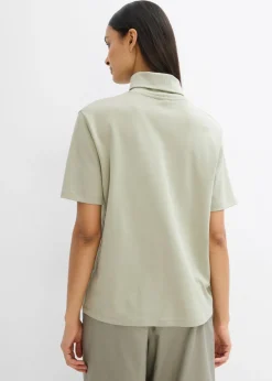 Mujer bonprix bonprix Camiseta de algodón orgánico puro con cuello alto