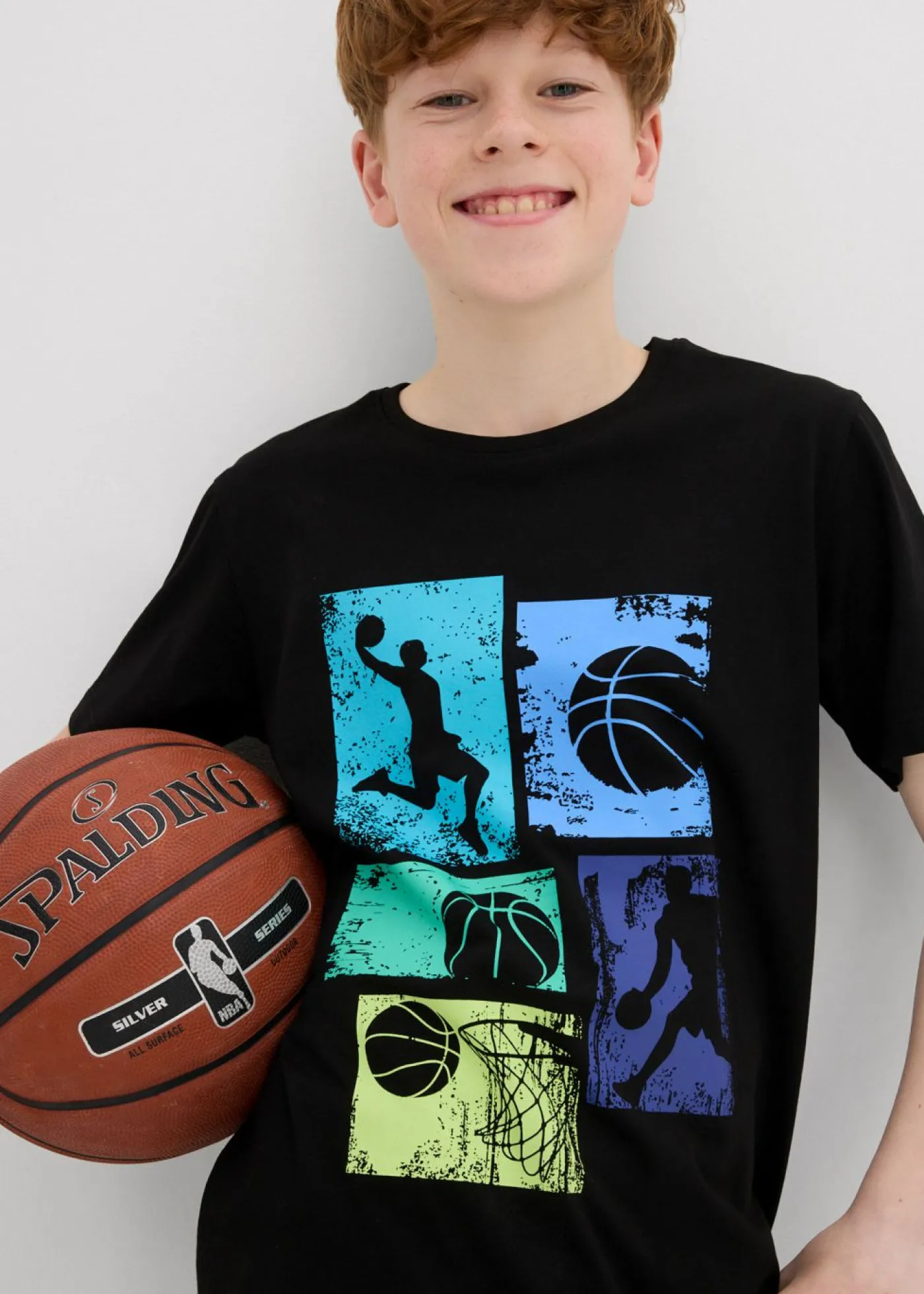 bonprix bonprix Ropa 9 A 16 Años·Camisetas>Camiseta de algodón orgánico negro-azul caribe-verde caribe-azul provenzal-verde kiwi-zafiro