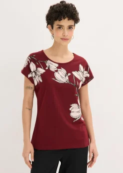 Mujer bonprix bonprix Camiseta de algodón orgánico con estampado de flores