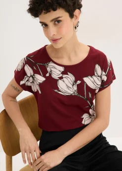 Mujer bonprix bonprix Camiseta de algodón orgánico con estampado de flores