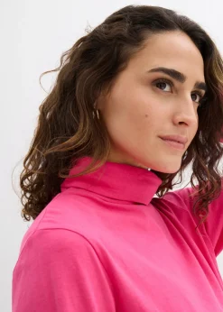 Mujer bonprix bonprix Camiseta de algodón orgánico puro con cuello alto