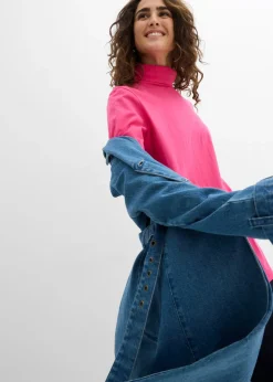 Mujer bonprix bonprix Camiseta de algodón orgánico puro con cuello alto