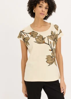 Mujer bonprix bonprix Camiseta de algodón orgánico con estampado de flores