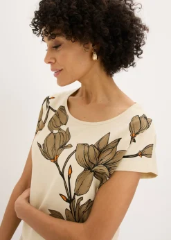 Mujer bonprix bonprix Camiseta de algodón orgánico con estampado de flores