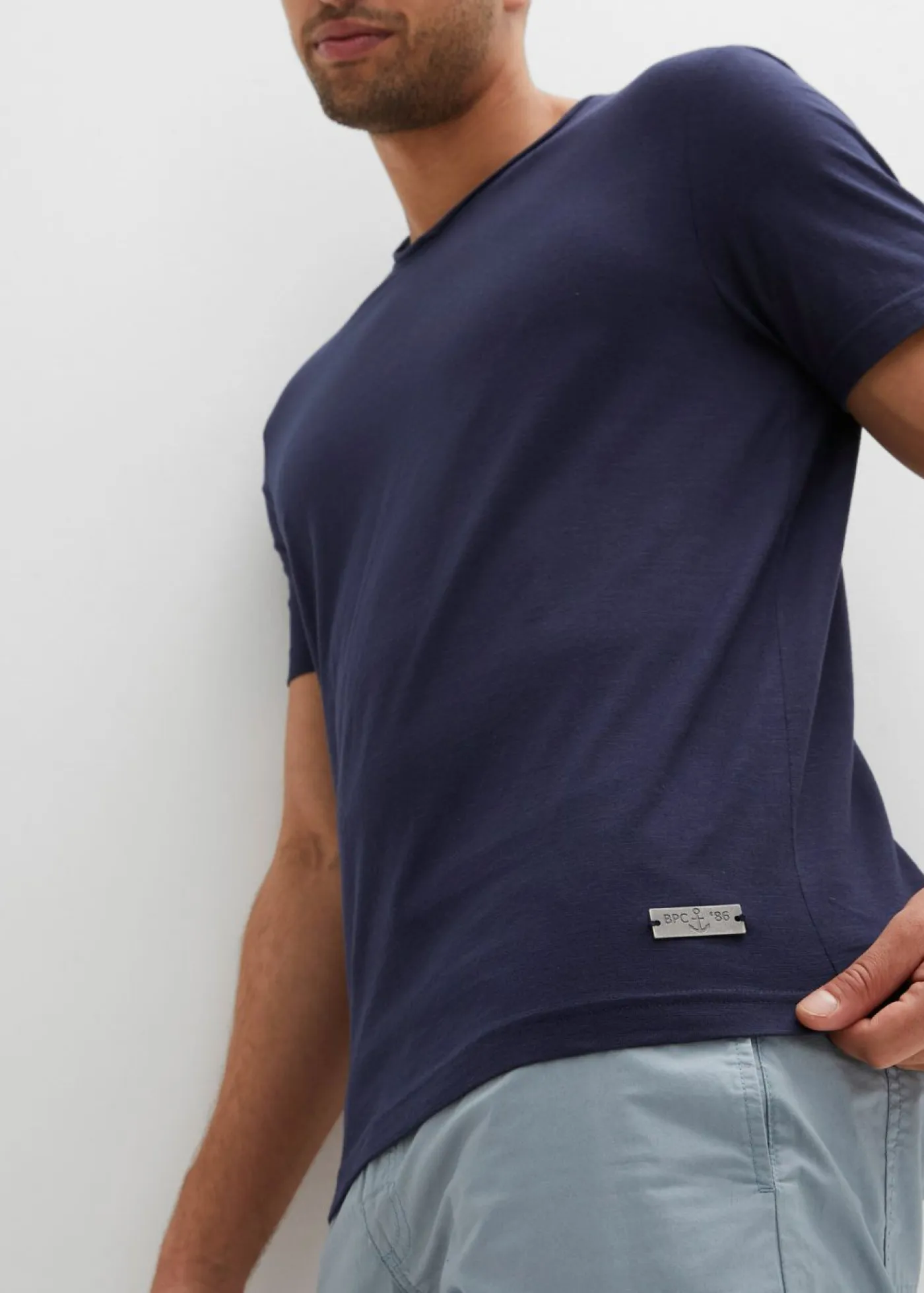 bonprix bonprix Camisetas Y Polos>Camiseta de algodón orgánico puro Azul marino