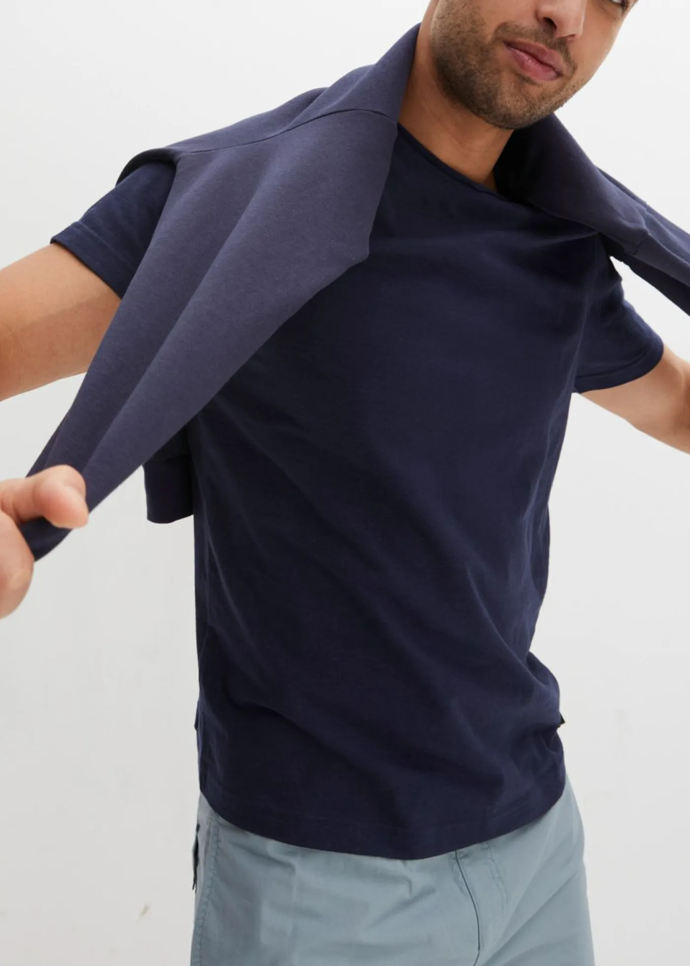 bonprix bonprix Camisetas Y Polos>Camiseta de algodón orgánico puro Azul marino