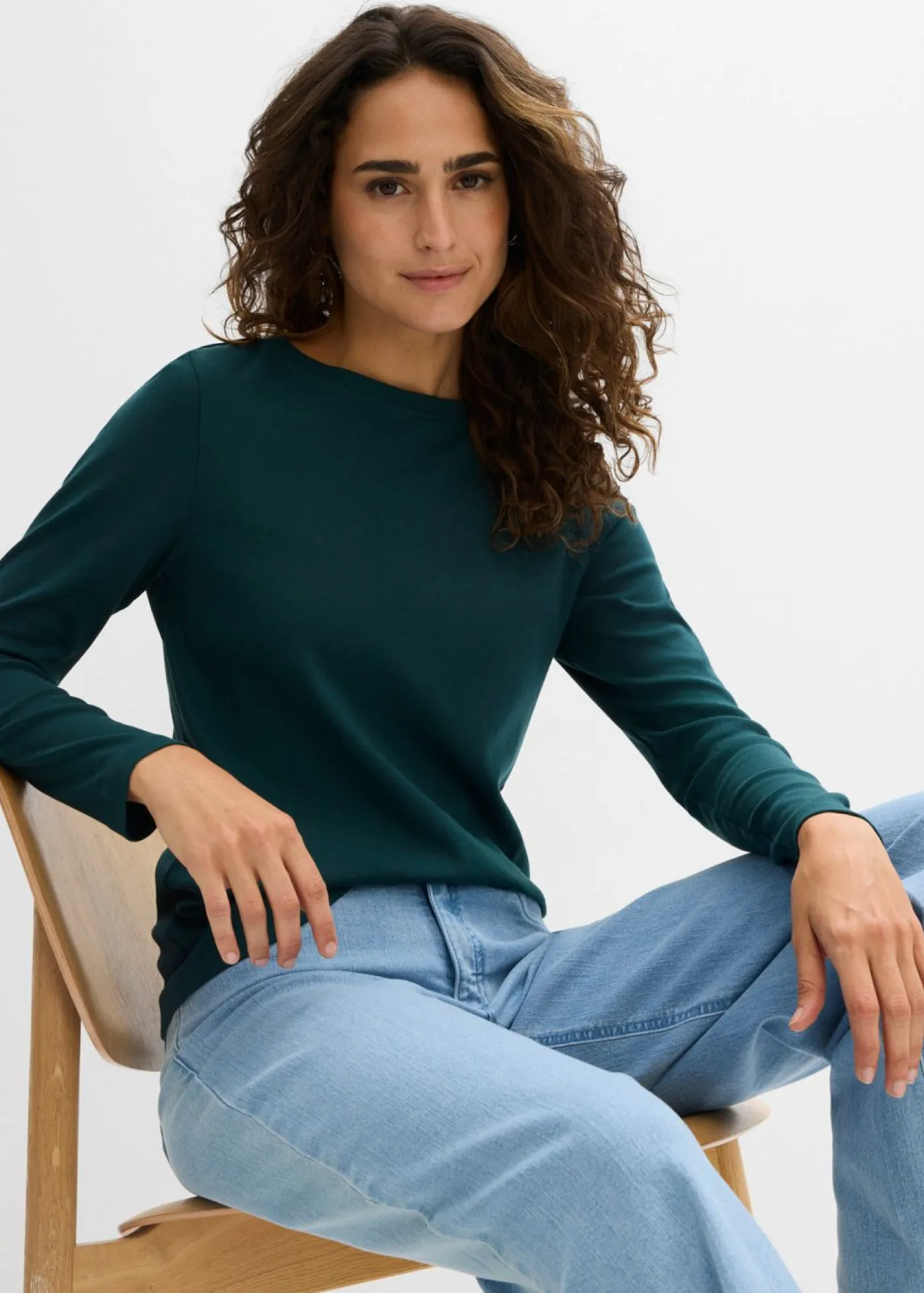 Mujer bonprix bonprix Camiseta de algodón orgánico puro con manga larga