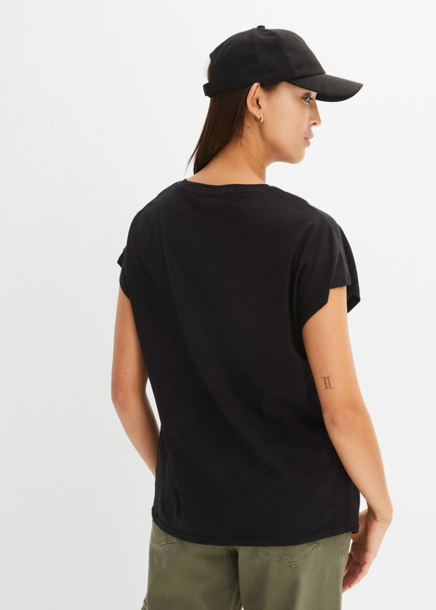 bonprix bonprix Camisetas>Camiseta de algodón orgánico puro Negro