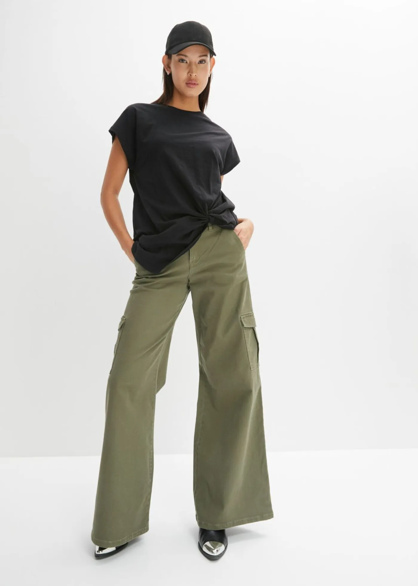 bonprix bonprix Camisetas>Camiseta de algodón orgánico puro Negro