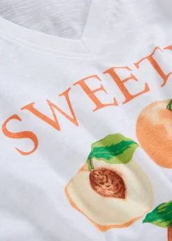 bonprix bonprix Camisetas|Novedades>Camiseta de algodón orgánico puro blanco-canela-marrón claro-óxido-verde oscuro-vainilla-verde pera-nectarina