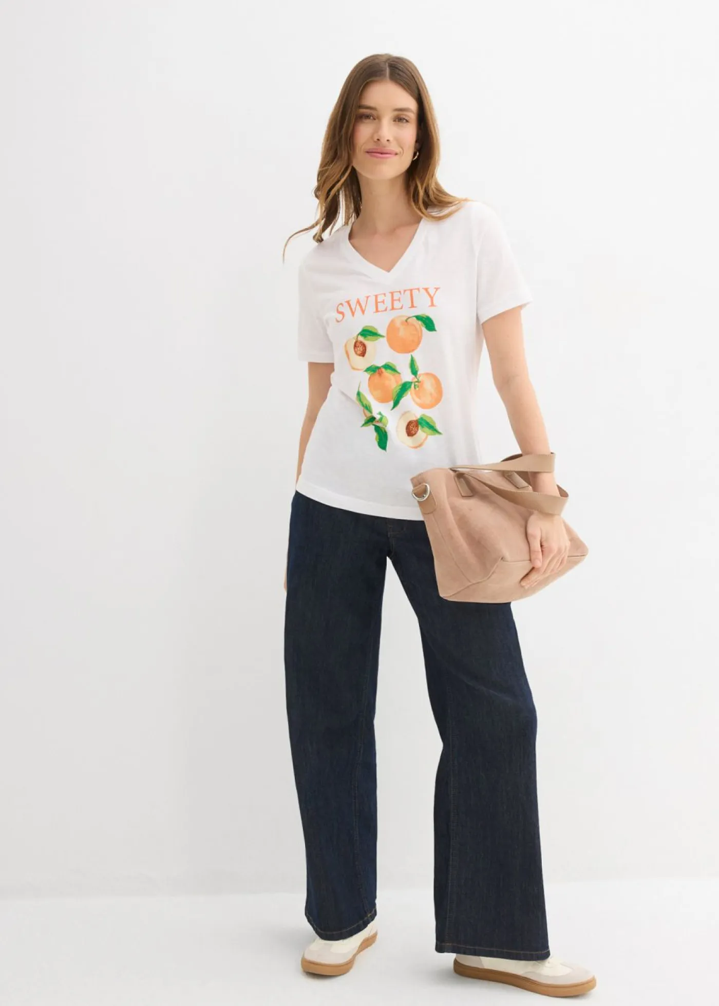 bonprix bonprix Camisetas|Novedades>Camiseta de algodón orgánico puro blanco-canela-marrón claro-óxido-verde oscuro-vainilla-verde pera-nectarina