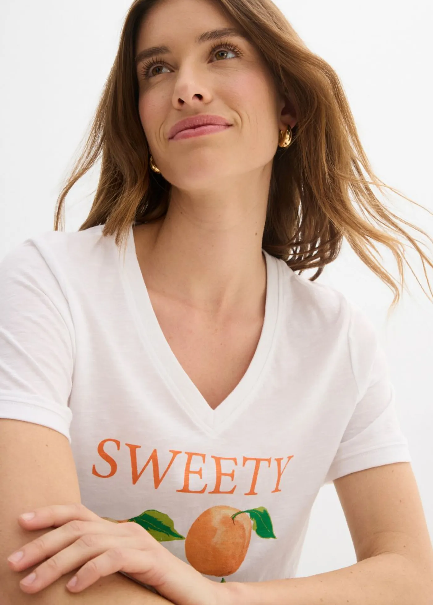 bonprix bonprix Camisetas|Novedades>Camiseta de algodón orgánico puro blanco-canela-marrón claro-óxido-verde oscuro-vainilla-verde pera-nectarina