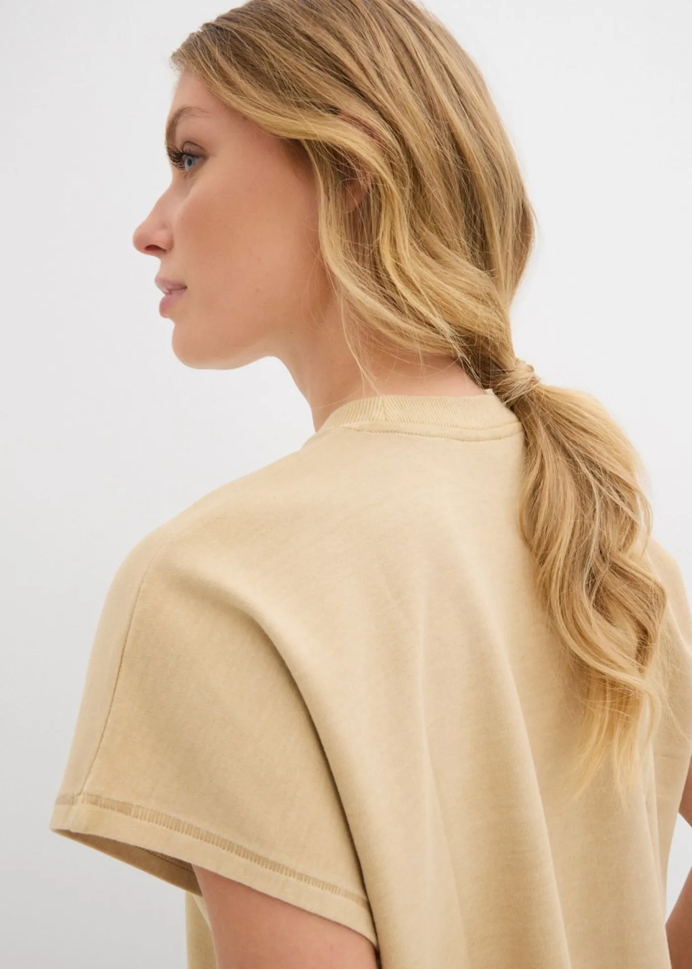 bonprix bonprix Camisetas>Camiseta de algodón orgánico puro Beige nuevo