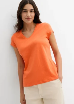 bonprix bonprix Básicos|Camisetas>Camiseta de algodón orgánico puro (2 unidades) negro-mango