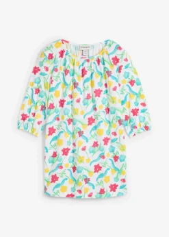 bonprix bonprix Camisetas>Camiseta de algodón orgánico blanco con flores