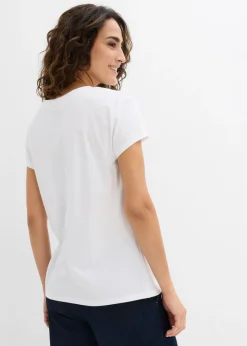 Mujer bonprix bonprix Camiseta de algodón orgánico puro (2 unidades)