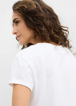 Mujer bonprix bonprix Camiseta de algodón orgánico puro (2 unidades)