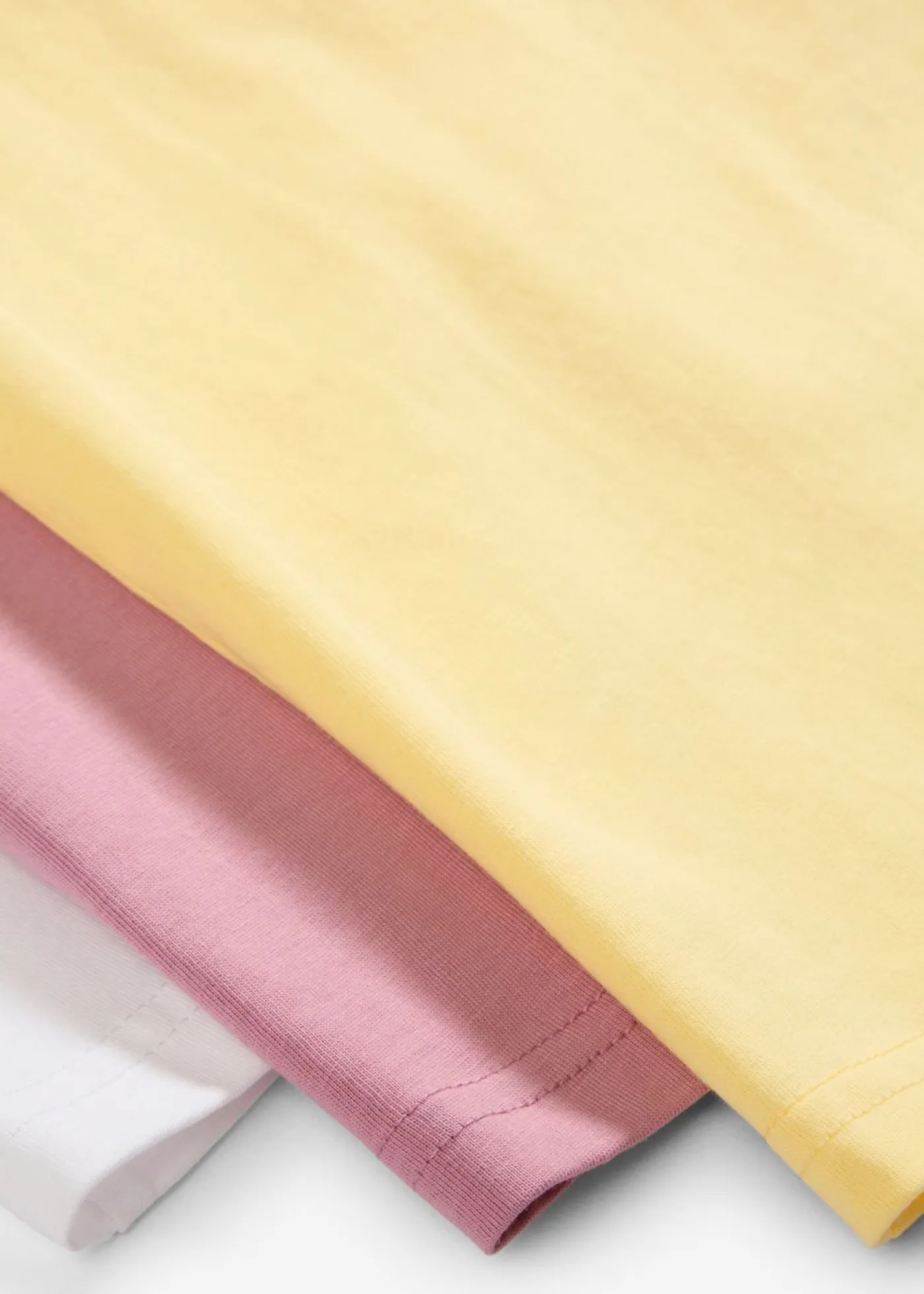 bonprix bonprix Ropa 9 A 16 Años·Camisetas Y Camisas|Ropa 9 A 16 Años·Packs De Ropa>Camiseta de algodón orgánico puro (3 unidades) Malva + amarillo claro + blanco