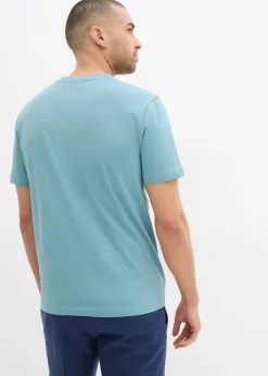 Hombre bonprix bonprix Camiseta de algodón orgánico puro con escote en V (2 unidades)