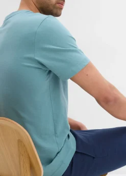 Hombre bonprix bonprix Camiseta de algodón orgánico puro con escote en V (2 unidades)