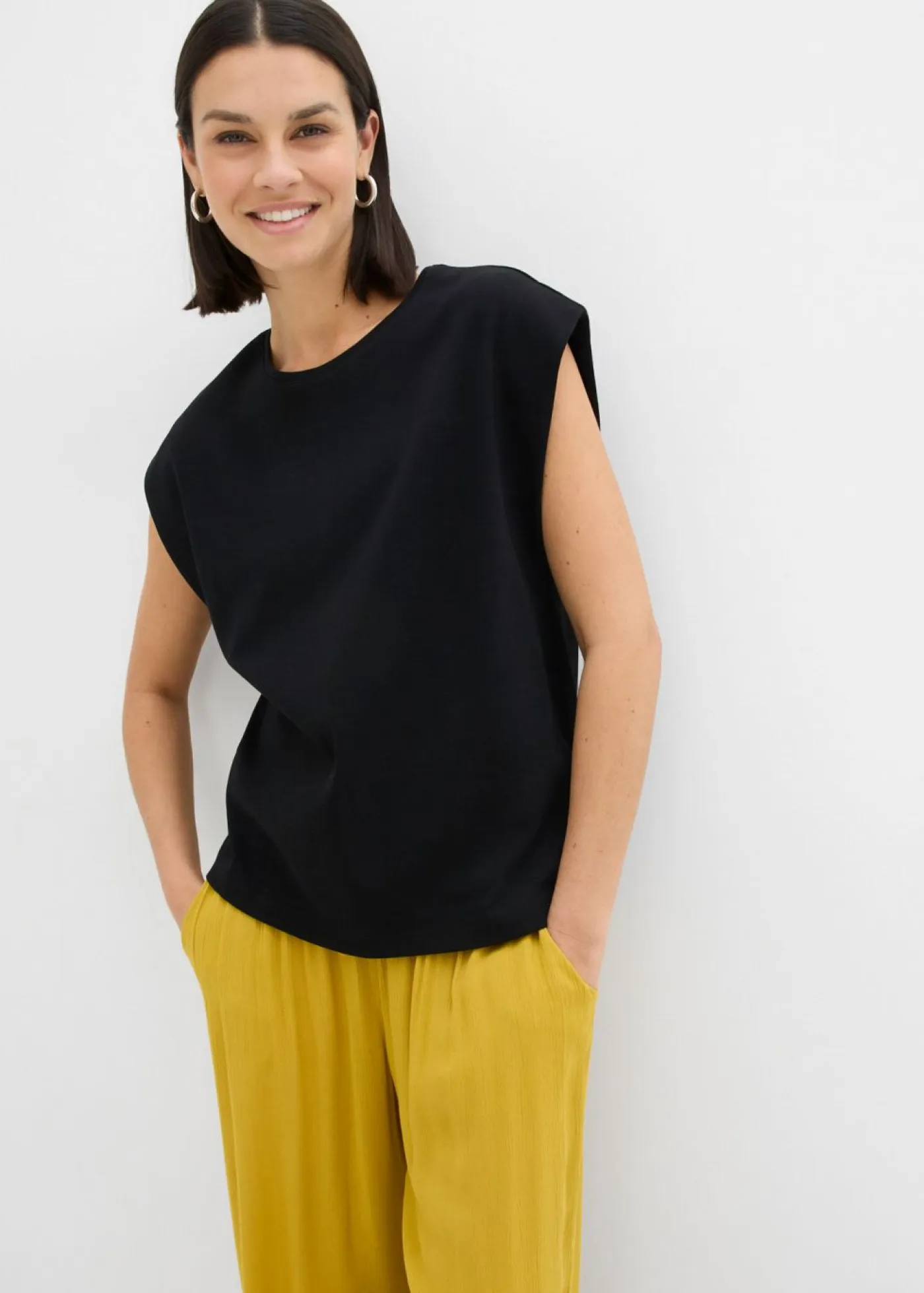 bonprix bonprix Camisetas>Camiseta de algodón orgánico puro Negro