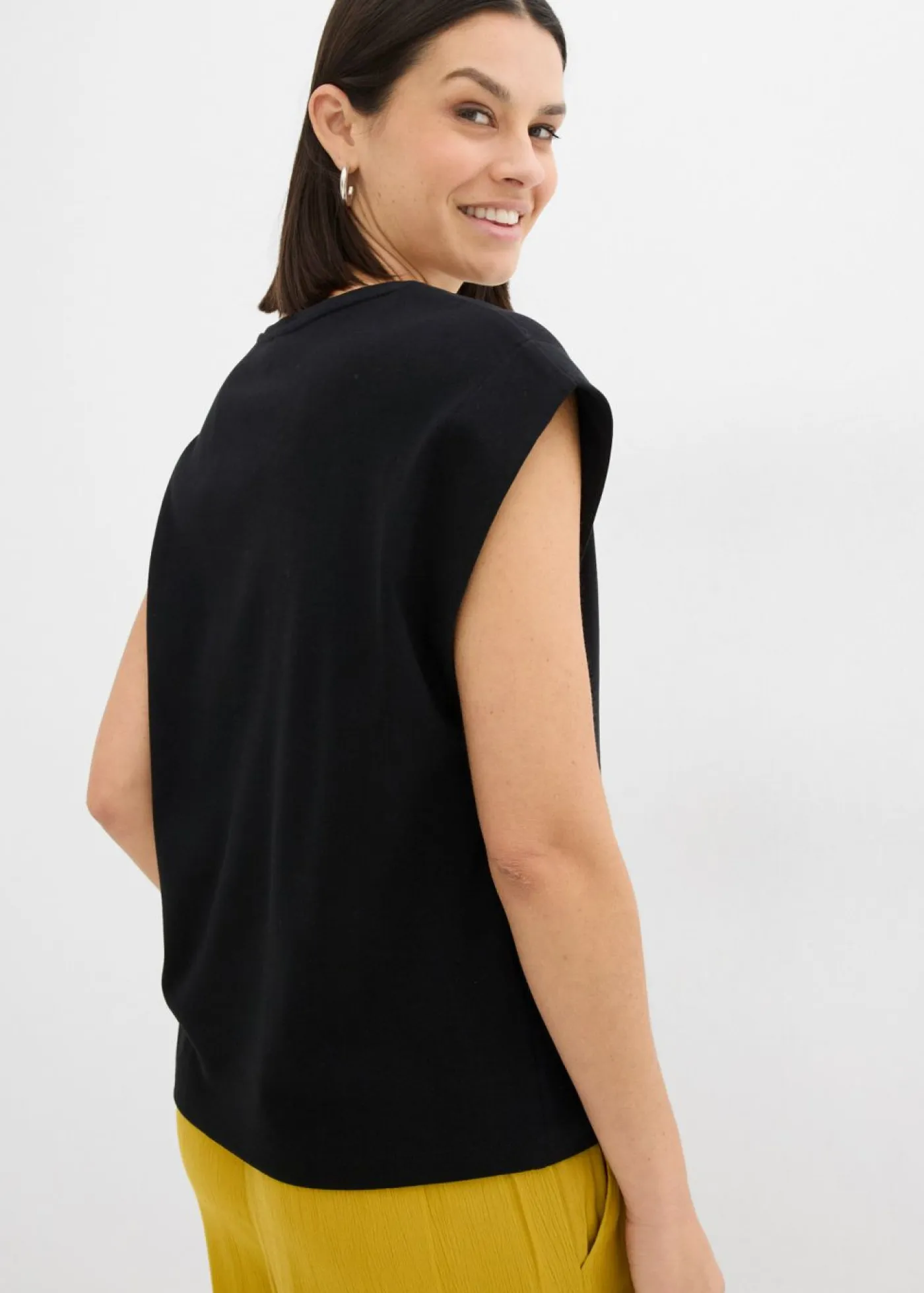 bonprix bonprix Camisetas>Camiseta de algodón orgánico puro Negro