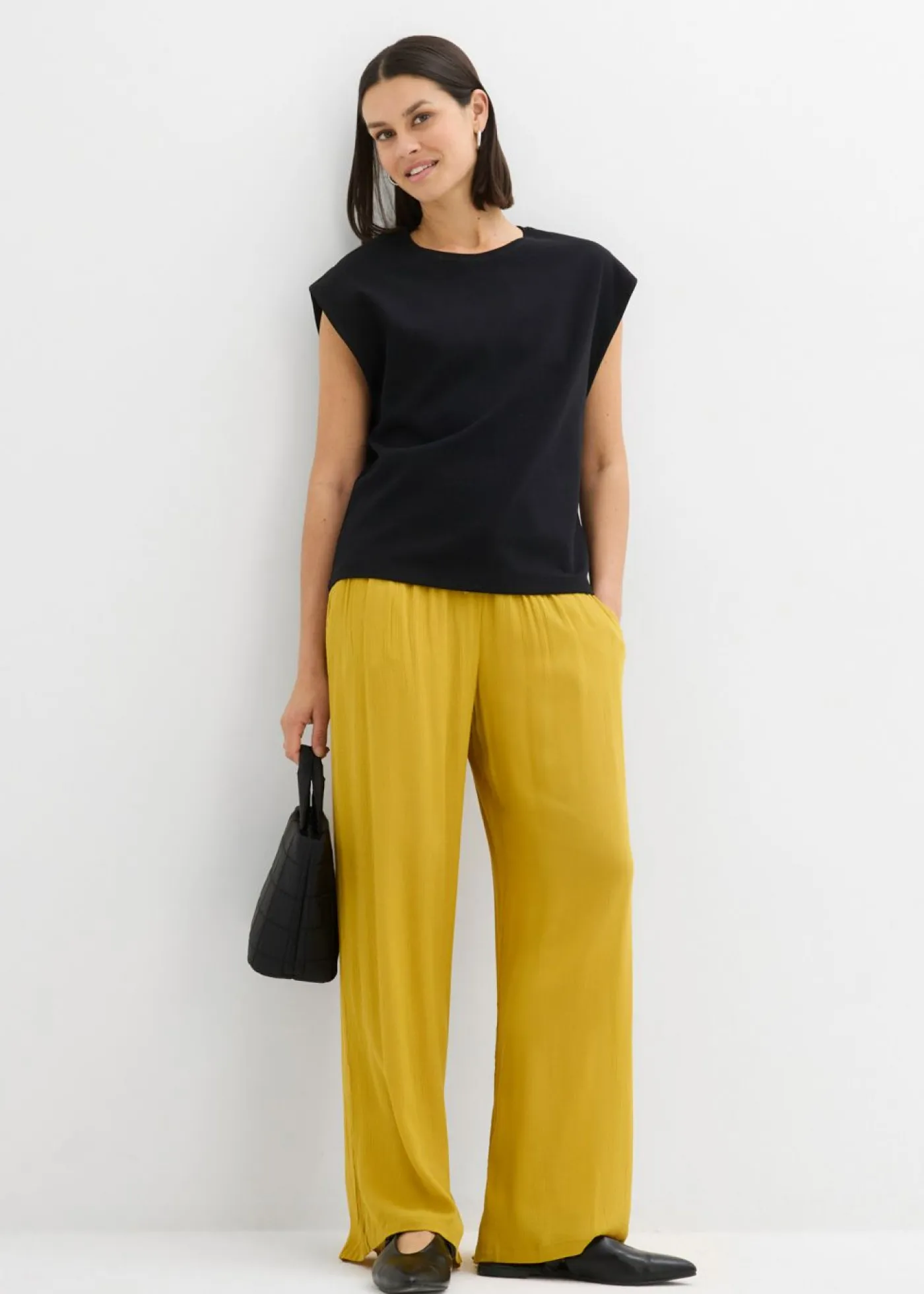 bonprix bonprix Camisetas>Camiseta de algodón orgánico puro Negro