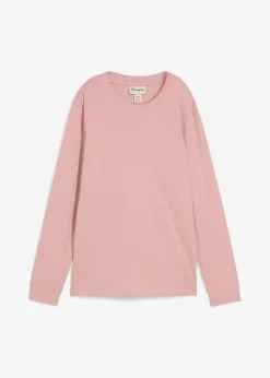 bonprix bonprix Básicos|Camisetas>Camiseta de algodón orgánico puro con manga larga Rosa ceniza