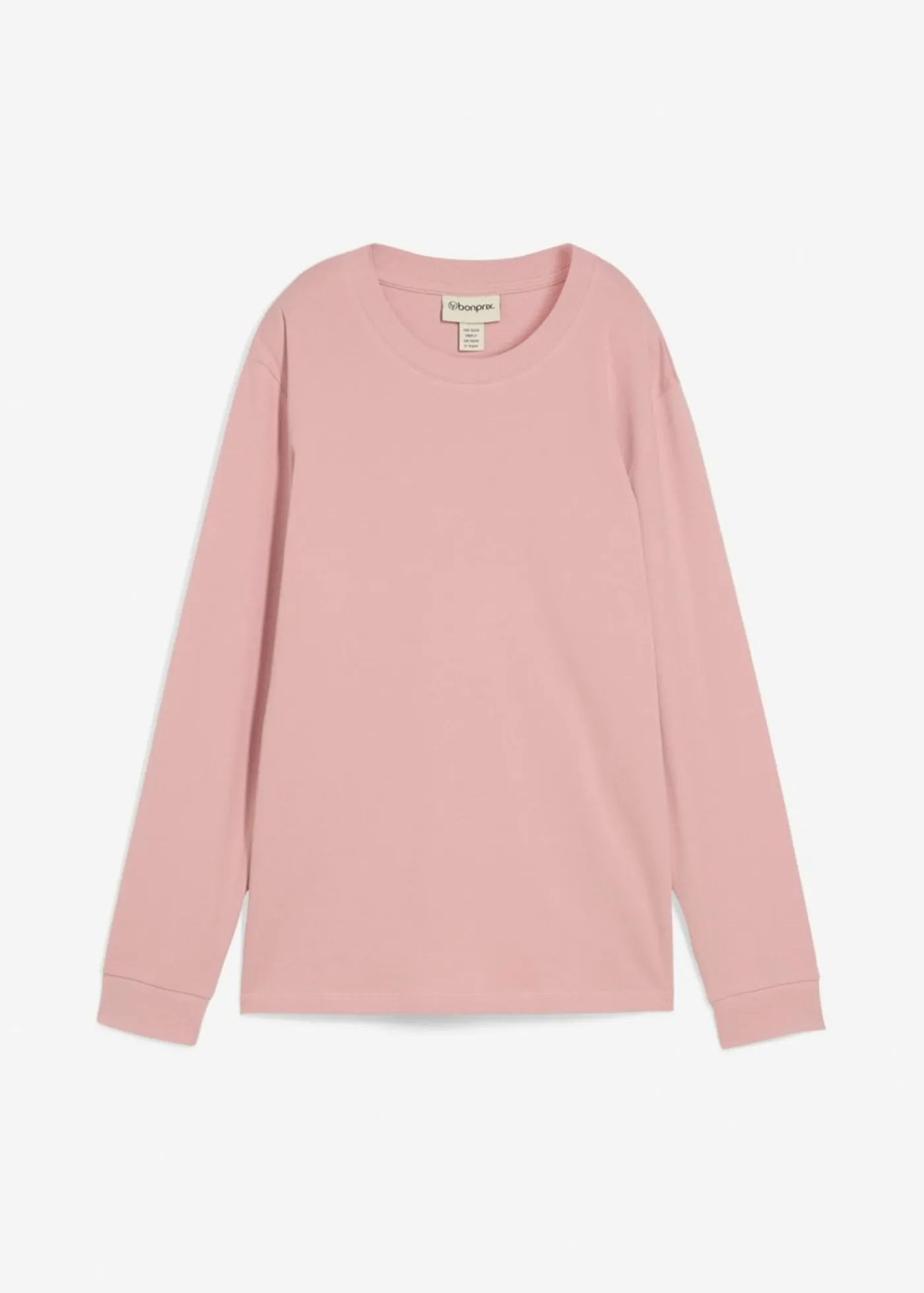 bonprix bonprix Básicos|Camisetas>Camiseta de algodón orgánico puro con manga larga Rosa ceniza