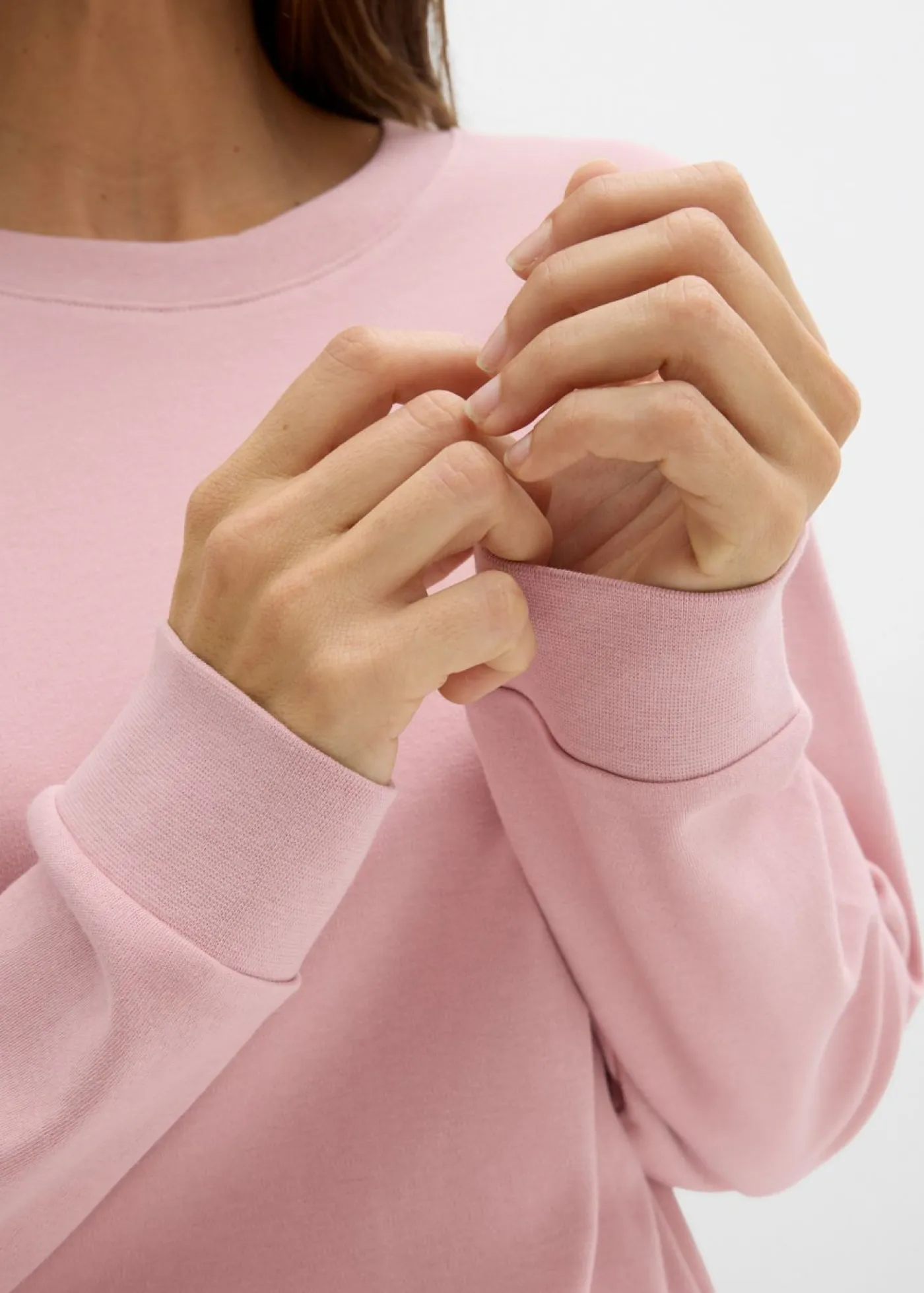 bonprix bonprix Básicos|Camisetas>Camiseta de algodón orgánico puro con manga larga Rosa ceniza