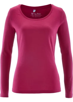 Mujer bonprix bonprix Camiseta de algodón orgánico puro con manga larga