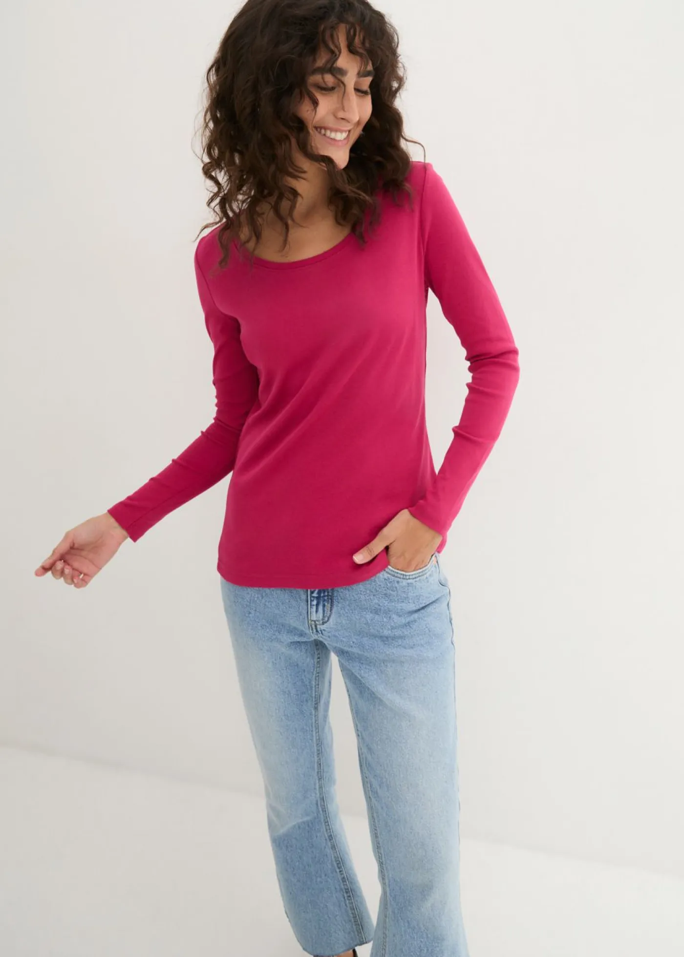 Mujer bonprix bonprix Camiseta de algodón orgánico puro con manga larga