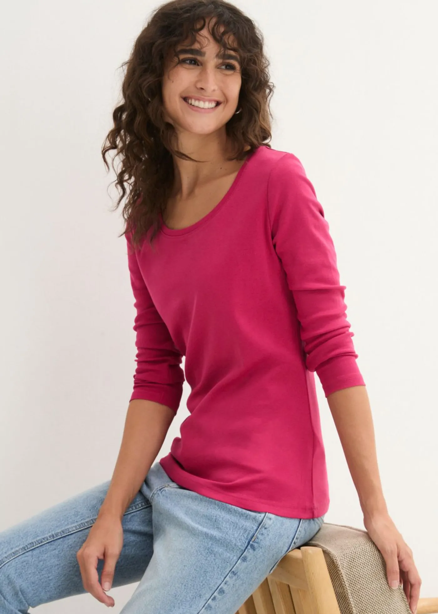 Mujer bonprix bonprix Camiseta de algodón orgánico puro con manga larga