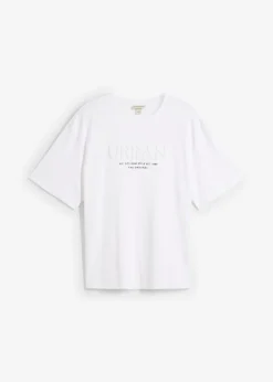 Hombre bonprix bonprix Camiseta de algodón orgánico puro con corte holgado y estampado 3D