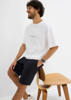 Hombre bonprix bonprix Camiseta de algodón orgánico puro con corte holgado y estampado 3D